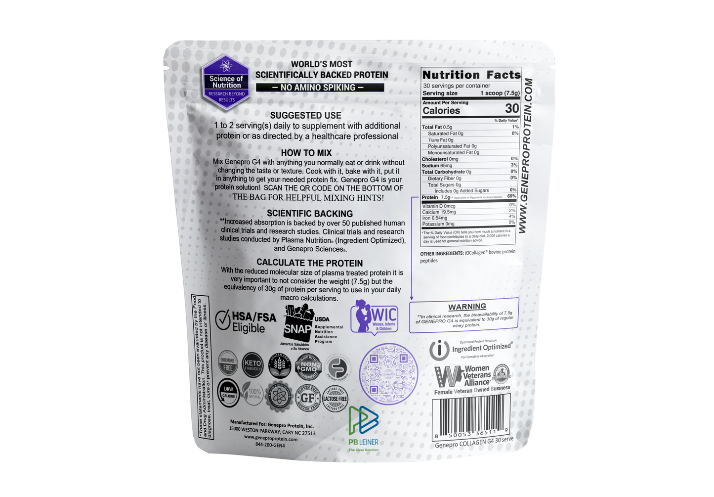 GENEPRO GENERATION 4 COLLAGEN PROTEIN - 30 Serving Flavorless (PRESALE)