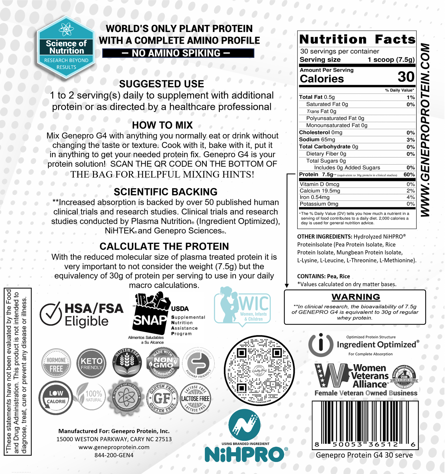 GENEPRO GENERATION 4 WHEY PROTEIN - 30 serving Unflavored