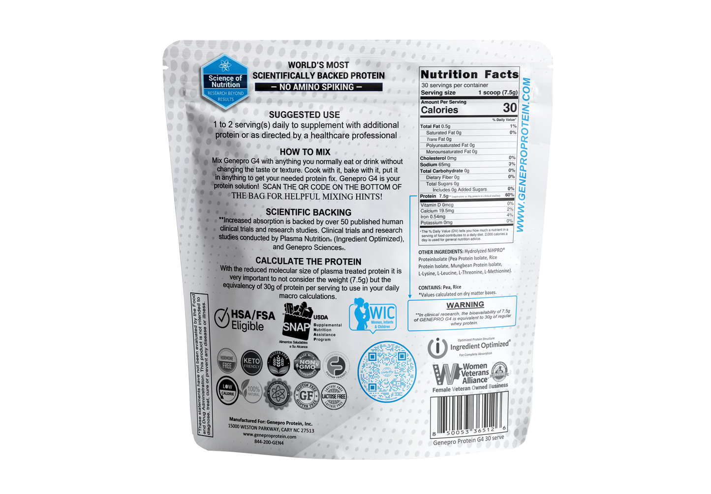 GENEPRO GENERATION 4 WHEY PROTEIN - 30 serving Unflavored