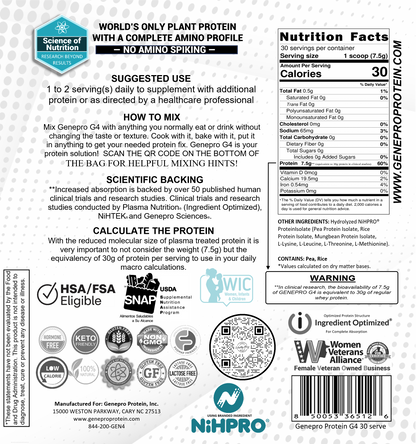 GENEPRO GENERATION 4 WHEY PROTEIN - 30 serving Unflavored